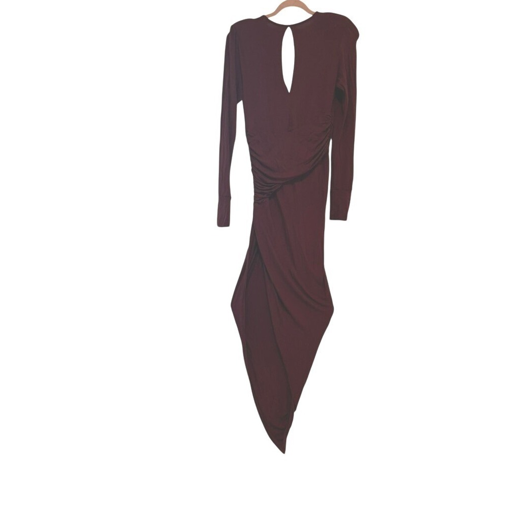 Young Fabulous & Broke oversized S maroon longsleeve maxi dress V neck I - Picture 3 of 3